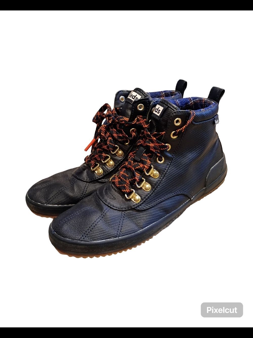Keds Scout Boots | Women 8.5 | Navy blue twill with plaid lining